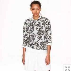 J. Crew Womens S Gray Photo Floral Print Long Slee
